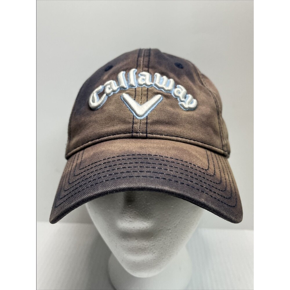 Callaway Hat Golf Blue Embroidered Bleached Adjustable 100% Cotton